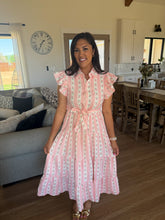 Load image into Gallery viewer, Pink Cottage Midi Dress