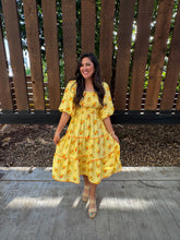 Load image into Gallery viewer, Orange Blossoms Gingham Dress