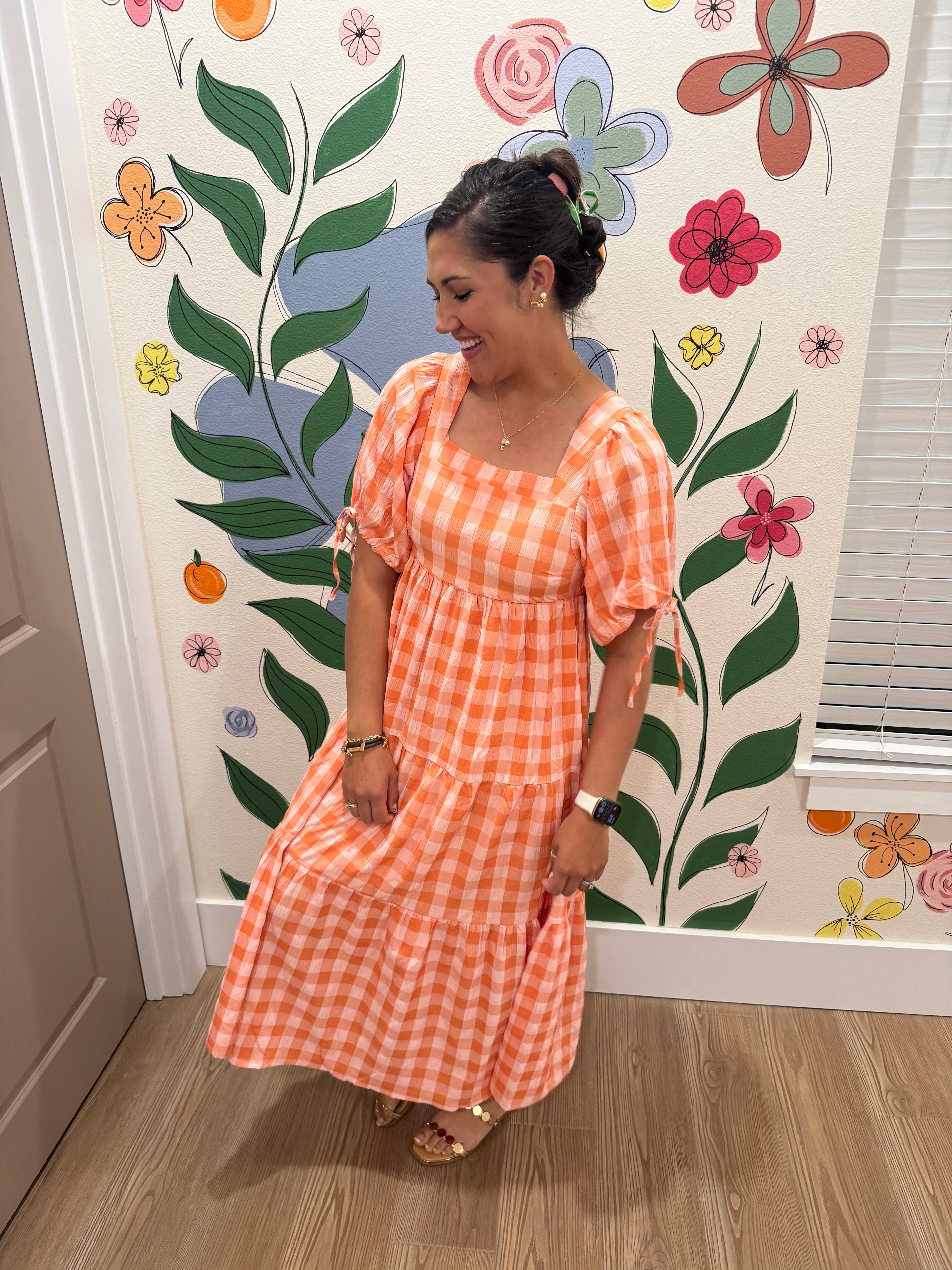 peaches and cream dress Peaches and Cream Gingham Dress – Orange Blossoms Boutique