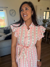 Load image into Gallery viewer, Pink Cottage Midi Dress