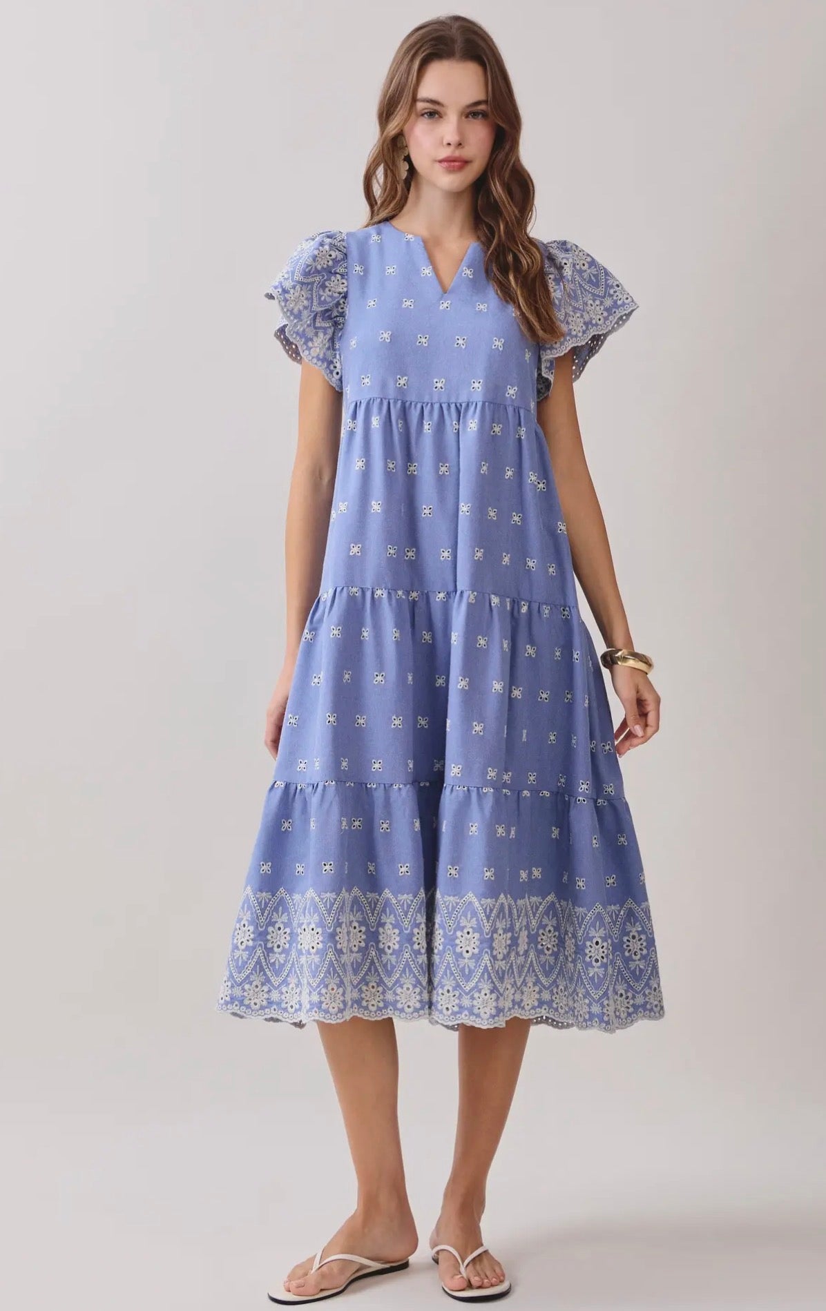 Emerson Eyelet Midi Dress L