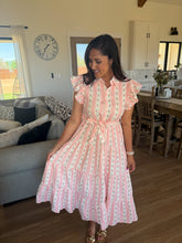 Load image into Gallery viewer, Pink Cottage Midi Dress