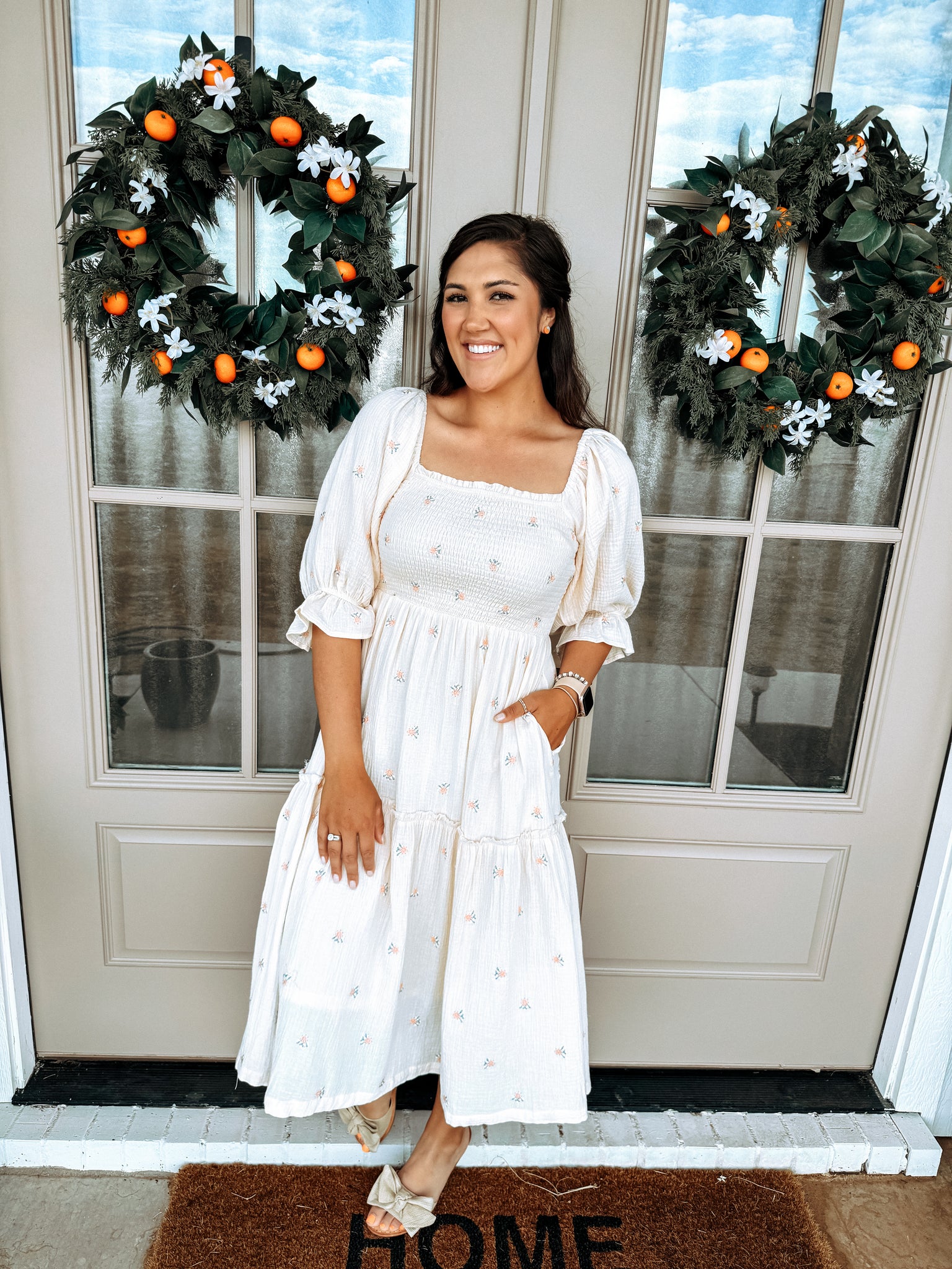 Ditzy Floral Linen Dress – Orange Blossoms Boutique