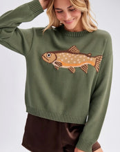 Load image into Gallery viewer, Olive Fish Pullover Sweater
