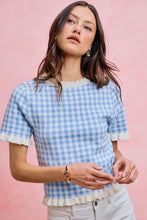 Load image into Gallery viewer, Gingham Ruffle Autumn Sweater - 2 Colors
