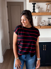 Load image into Gallery viewer, Raider Striped Short Sleeves Sweater
