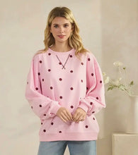 Load image into Gallery viewer, Strawberry Dream Polka Dot Pullover
