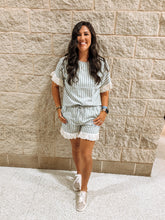 Load image into Gallery viewer, Eucalyptus Eyelet Striped Set
