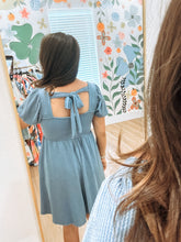 Load image into Gallery viewer, Dusty Blue Striped Dress
