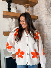 Load image into Gallery viewer, Orange Daisy Cardigan
