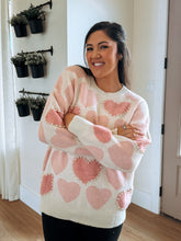 Load image into Gallery viewer, Embellished Hearts Sweater
