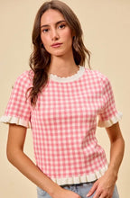 Load image into Gallery viewer, Gingham Ruffle Autumn Sweater - 2 Colors

