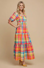 Load image into Gallery viewer, Rainbow Plaid Maxi Dress
