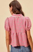 Load image into Gallery viewer, Strawberry Red Gingham Blouse
