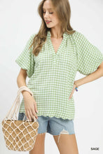 Load image into Gallery viewer, Cottage Market Gingham Blouse - 3 Colors
