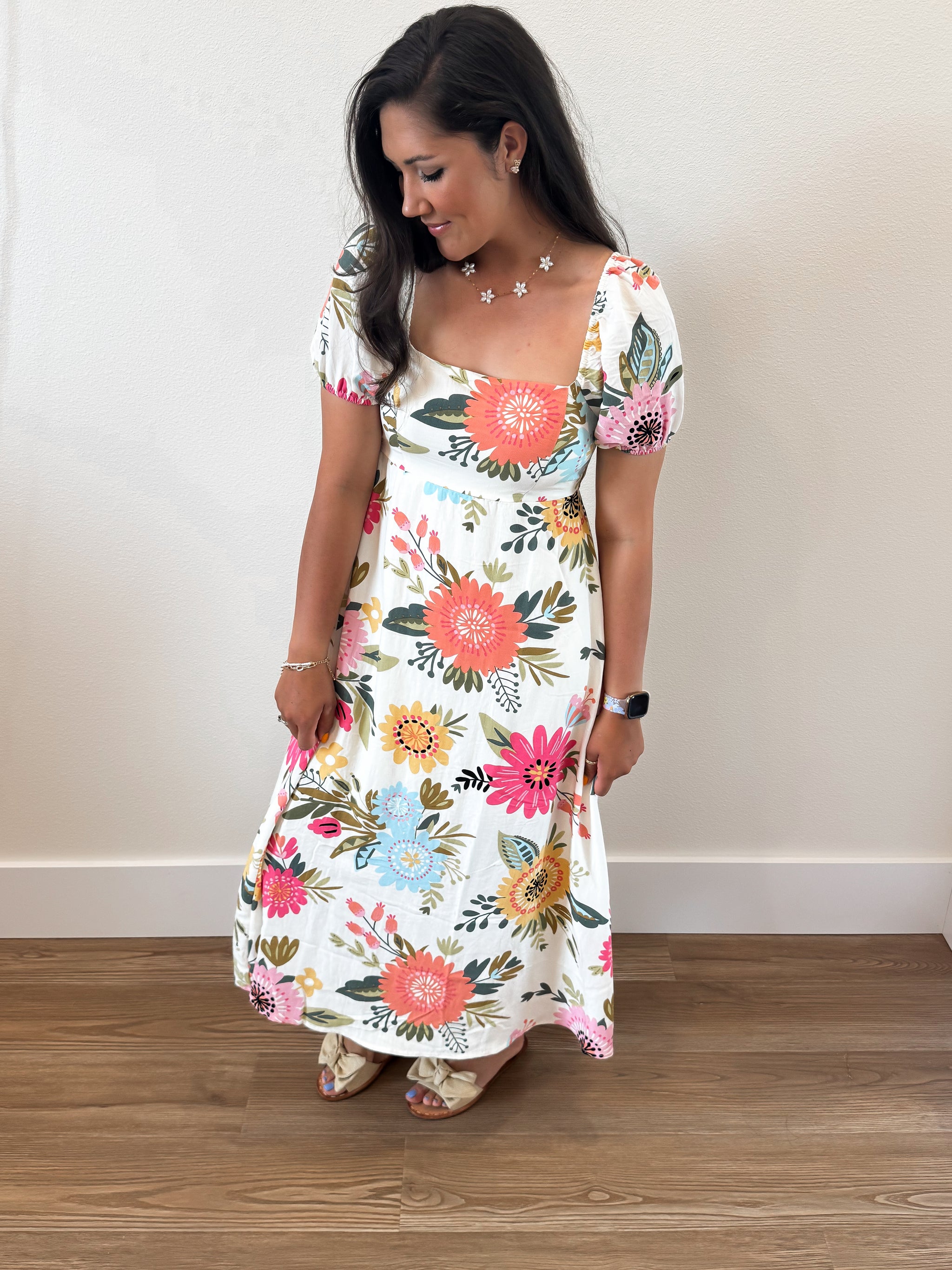 Floral Fit N Flare Dress – Orange Blossoms Boutique