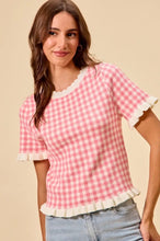 Load image into Gallery viewer, Gingham Ruffle Autumn Sweater - 2 Colors
