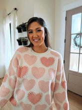 Load image into Gallery viewer, Embellished Hearts Sweater
