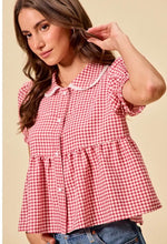 Load image into Gallery viewer, Strawberry Red Gingham Blouse
