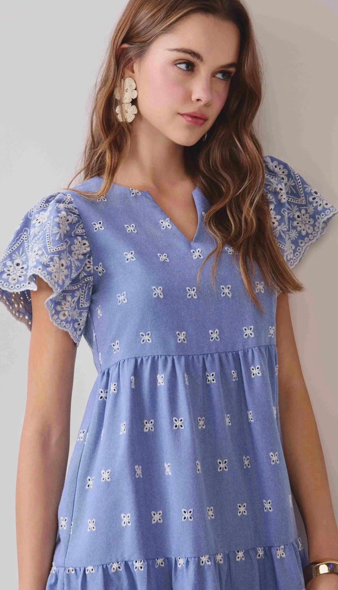 emerson puff sleeve midi dress Emerson Eyelet Midi Dress L