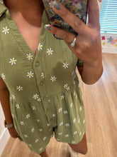 Load image into Gallery viewer, Olivia Olive Floral Romper
