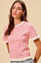 Load image into Gallery viewer, Gingham Ruffle Autumn Sweater - 2 Colors
