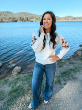 Load image into Gallery viewer, Fall Flowers Embroidered Sweater
