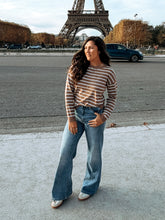 Load image into Gallery viewer, Madeline Mocha Striped Sweater
