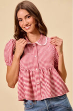 Load image into Gallery viewer, Strawberry Red Gingham Blouse
