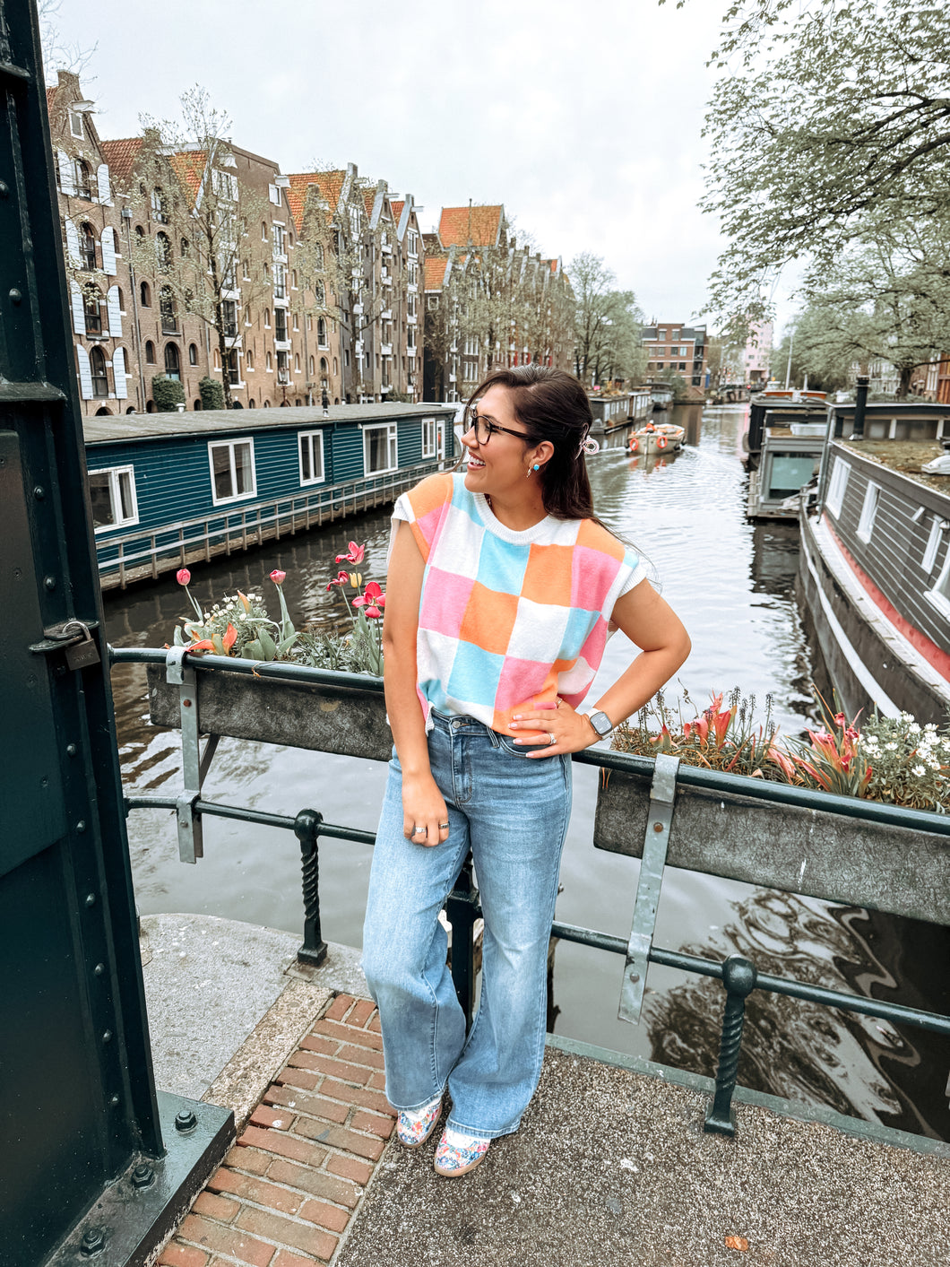 Madeline Mulit-Colored Checkered Top