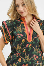 Load image into Gallery viewer, Midnight Garden Flutter Sleeves Front Blouse

