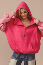 Load image into Gallery viewer, Pinky Pink Colorblock Hoodie
