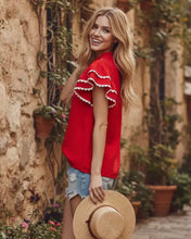 Load image into Gallery viewer, Rally Ruffle Scalloped Blouse
