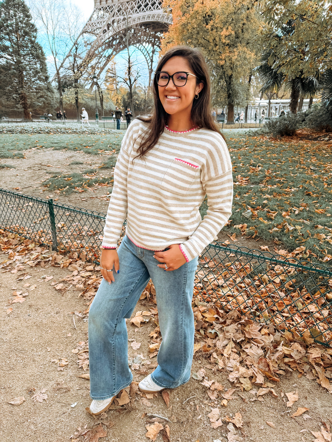 Cocoa and Marshmallows Striped Sweater