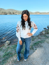 Load image into Gallery viewer, Fall Flowers Embroidered Sweater
