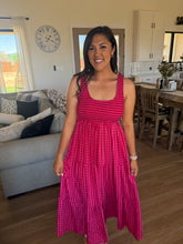 Load image into Gallery viewer, Strawberry Gingham Sundress
