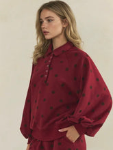 Load image into Gallery viewer, Rasberry Mocha Polka Dot Pullover
