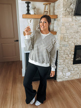 Load image into Gallery viewer, Oaklyn Olive Striped Pullover
