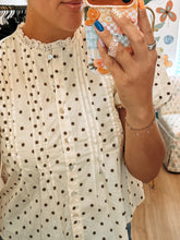 Load image into Gallery viewer, Mocha Latte Polka Dot Blouse
