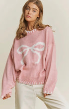 Load image into Gallery viewer, Bobbi Blush Bow Sweater
