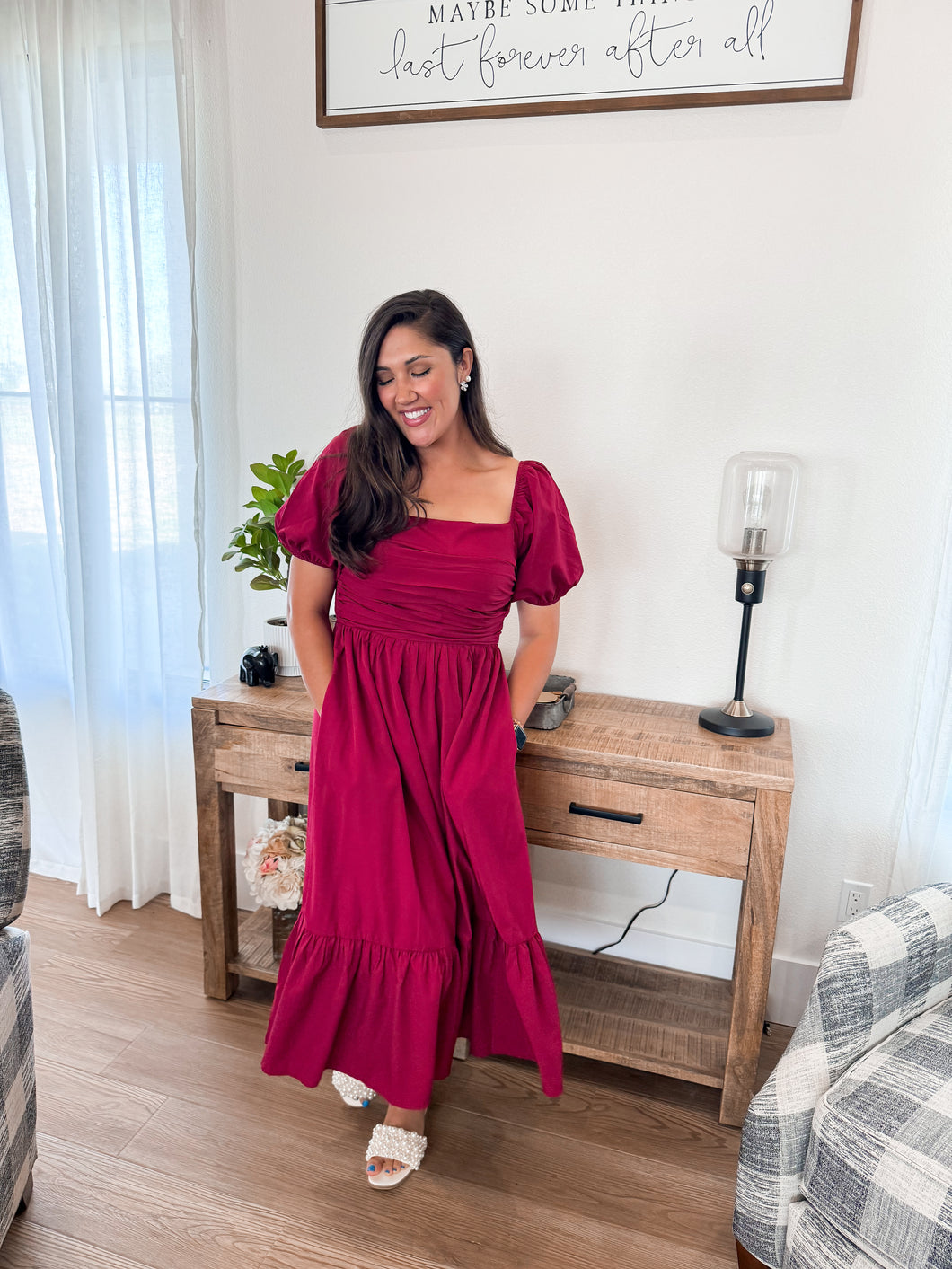 Burgundy in the Moonbeam Dress