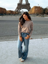 Load image into Gallery viewer, Madeline Mocha Striped Sweater
