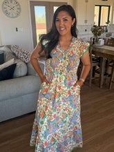 Load image into Gallery viewer, Sunfire Floral Smocked Maxi Dress
