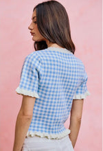 Load image into Gallery viewer, Gingham Ruffle Autumn Sweater - 2 Colors
