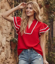 Load image into Gallery viewer, Rally Ruffle Scalloped Blouse
