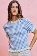 Load image into Gallery viewer, Gingham Ruffle Autumn Sweater - 2 Colors
