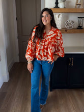 Load image into Gallery viewer, Remi Rust Floral Blouse
