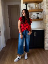 Load image into Gallery viewer, Red and Black Polka Dot Top
