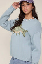 Load image into Gallery viewer, Sage Fish Pullover Sweater
