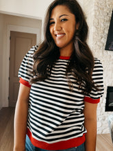 Load image into Gallery viewer, Raider Striped Short Sleeve Sweater
